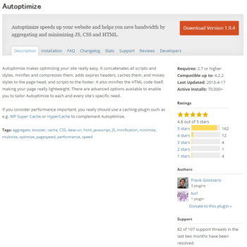 html・css・javascriptを圧縮して軽量化するwordpressプラグイン「Autoptimize」