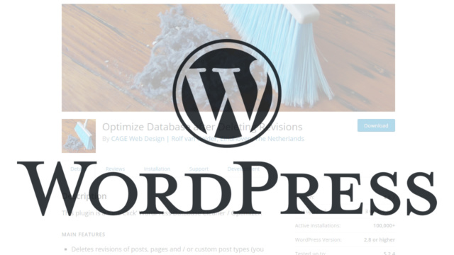 wordpressのリビジョン削除やデータベース最適化プラグイン「Optimize Database after Deleting Revisions」