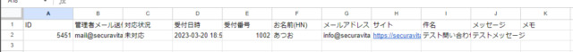 MW WP Form 問い合わせデータをデータベースに保存