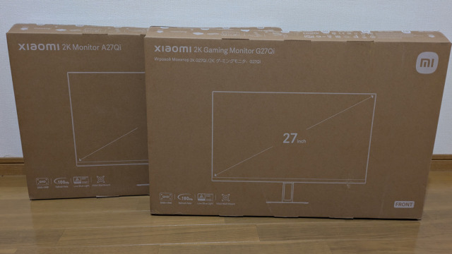 XiaomiのゲーミングモニターG27Qiと普通のモニターA27Qiを買ってみた
