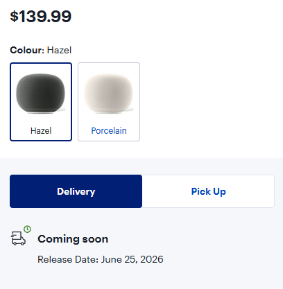 Google Home Audio Smart Speaker with Google Assistant - Hazel - Coming Spring 2026 | Best Buy Canada