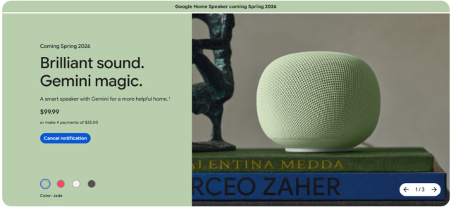 The Google Home Speaker with Gemini | Google Store