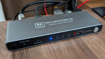 avedio links 8K HDMI2.1 切替器/音声分離器で音声を光デジタルで取り出す！リモコン対応でダイレクト切替！